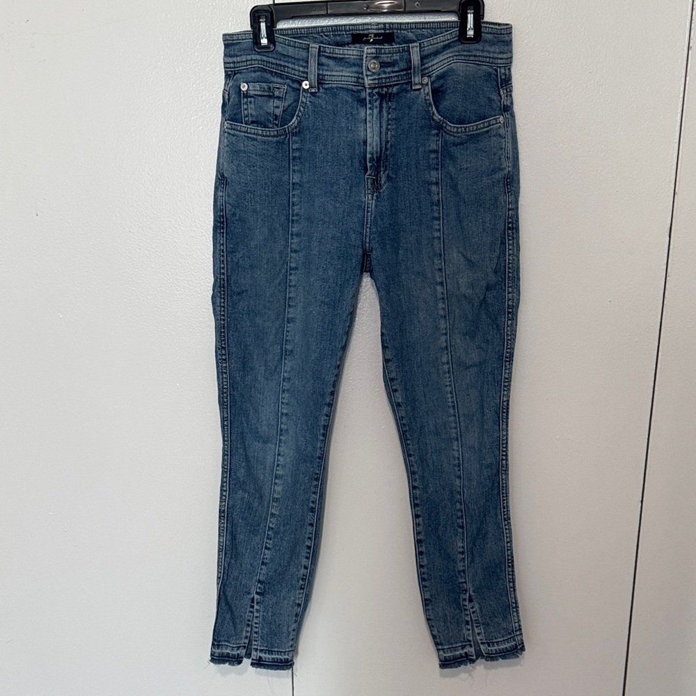 7 For All Mankind Blue Ankle Jeans